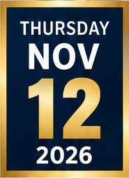 Thursday, November 12, 2026